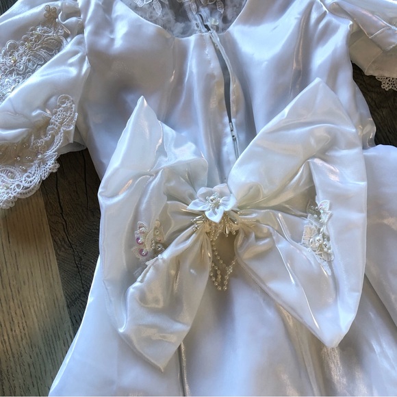 Puffy Short Sleeves Embroidered Girls Dress 7/8 - Picture 7 of 14